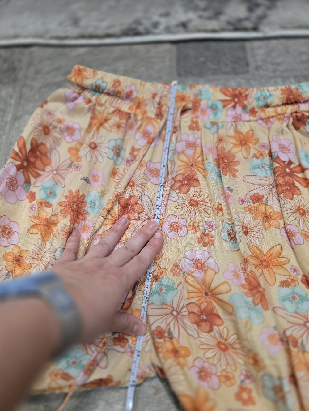 Lotus And Luna Handmade Floral Wide-Leg Lounge Pants Peach Orange Summer Boho S - Picture 8 of 12